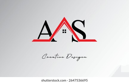 AS Letter House Logo – Creative Real Estate Monogram with Roof Icon and Home Shape for Property, Architecture and Modern Branding
