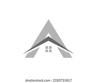 A letter with House logo Design Template