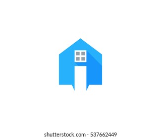 Letter I House Logo Design Template Element