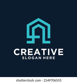 letra A Diseño del logotipo de la casa en vector para construcción diseño del logotipo profesional del hogar moderno