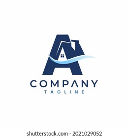 Letter A House Logo , Initial Home Logo