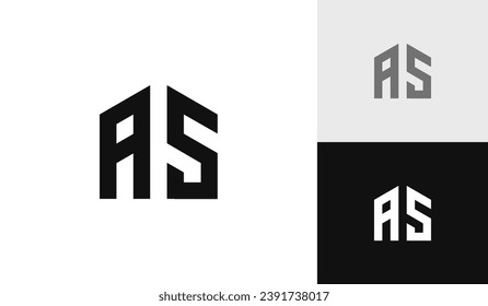 Letter AS with house shape logo design