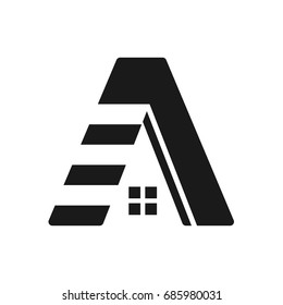 letter A and house symbol. logotype. vector logo.