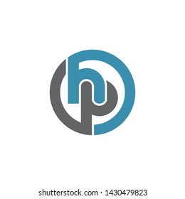 Letter HP circle logo design vector