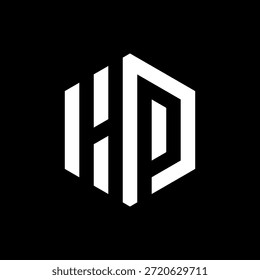 Letra logotipo do monograma criativo HP