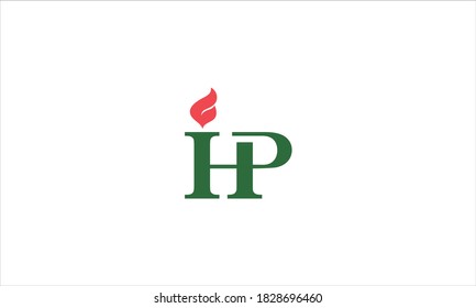 Letter HP With Fire Vector Logo Design Inspiration