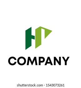 letter hp initial shape vector logo
