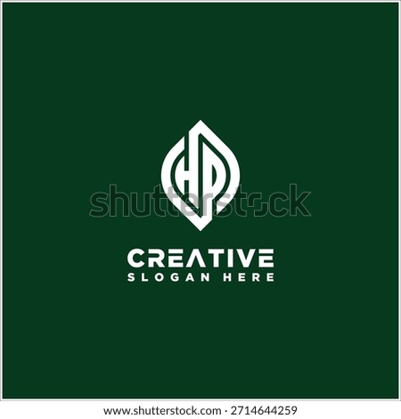Letter HP Leaf Logo Design Vector Template