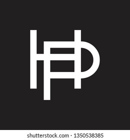 letter hp linked line design geometric logo