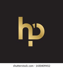 Letter hp linked lowercase logo design template elements. Gold letter Isolated on black  background. Suitable for business, consulting group company.