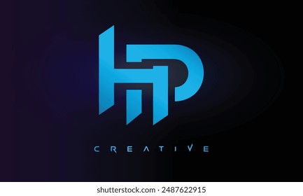 Letter HP logo design creative custom clean two alphabet logo
