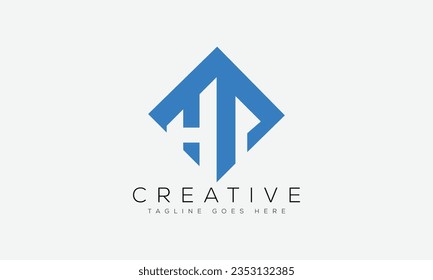 Ilustración vectorial de la plantilla de diseño del logotipo HP de la letra.