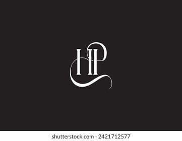 Ilustración vectorial de la plantilla de diseño del logotipo HP de la letra.