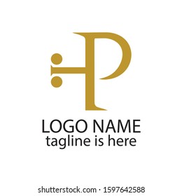 Letter Hp Logo Hotel Simple Gold Stock Vector (Royalty Free) 1597642588 ...