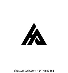 Letter HP triangle simple logo design vector