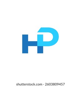 letter hpd simple geometric linked logo vector 