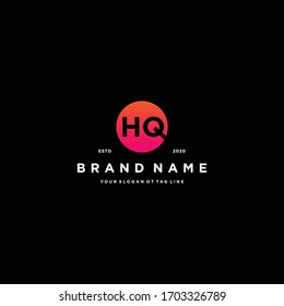 plantilla vectorial de diseño de logotipo de HQ carta