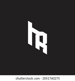 letter hr 3d flat construction design geometric logo vector