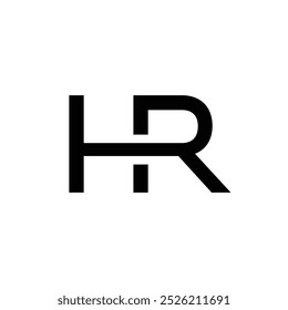 Letra Hr criativa inicial elegante tipografia simples logotipo ideia