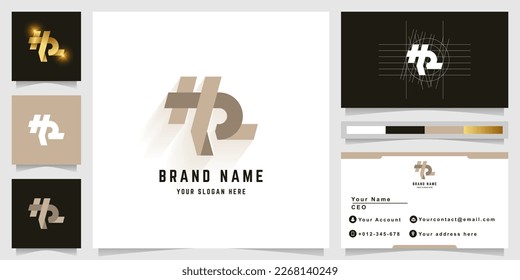 Letter HR or HR2 monogram logo with business card design