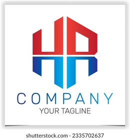 Buchstaben HR erstes Hexagon Logo Symbol Premium elegante Vorlage Vektorgrafik eps10