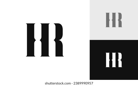 Letter HR initial monogram logo design