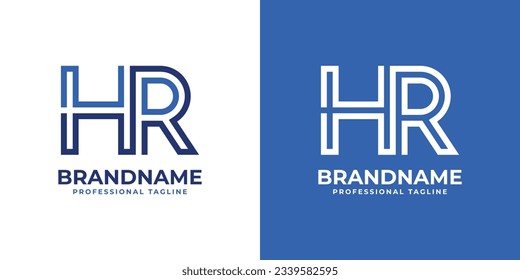 Letter HR Line Monogram Logo, suitable for business with HR or RH initials.