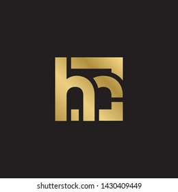Letter hr linked lowercase logo design template elements. Gold letter Isolated on black  background. Suitable for business, consulting group company.