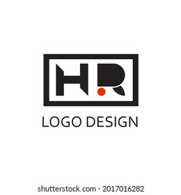 letter hr for logo company design