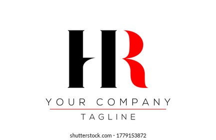 Logo-Design für Buchstaben, kreatives, modernes Symbol RH H R 