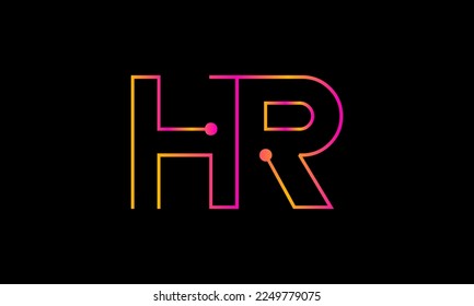 Letter HR logo design. HR logo monogram design vector