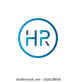 letter HR Logo Design Vector Template. Initial Linked Letter HR Vector Illustration