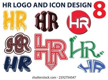 Letter HR logo and icon design template