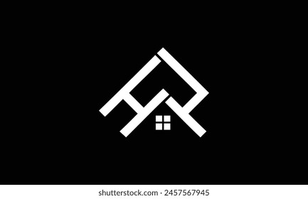 letter HR real estate logo design vector template illustration.