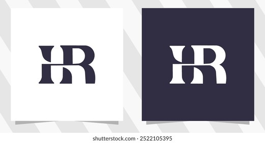 letra hr rh logotipo design vetor