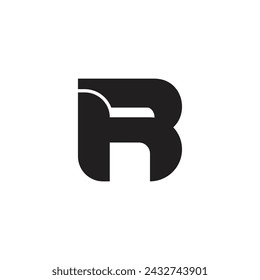 Buchstabe HR Einfache verknüpfte Überlappung Logo Vektor 