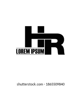 Letter HR simple logo design vector