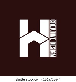 Letter HR simple logo design vector