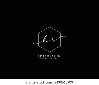 Letter HS Initial Handschrift Logo mit Unterschrift und handgezeichnet Stil.