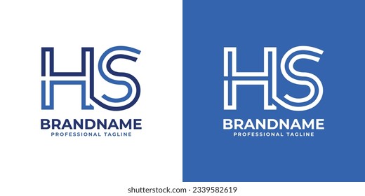 Letter HS Line Monogram Logo, suitable for business with HS or SH initials.