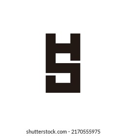letter hs linked geometric linear logo vector