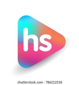 Letter HS logo in triangle shape and colorful background, letter combination logo design for business and company identity.
