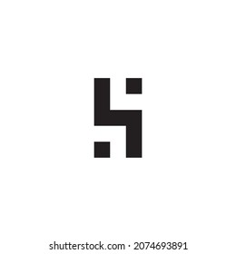 
letter HS SH H S point symbol simple logo vector
