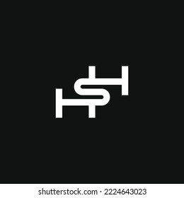 Letter HS SH HSH minimal logo design vector illustration template