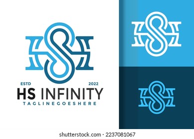 Letter HS or SH Infinity Logo Design Vector Illustration Template