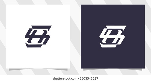 letter hs sh logo design vector