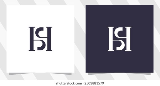 letter hs sh logo design vector