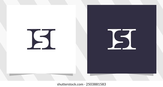 letter hs sh logo design vector