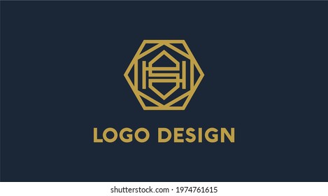 Letter HS, SH logo Template Vector.  Abstract Letters Logo Monogram
