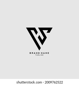 Letter HS, SH logo Template Vector, Traingle type logo